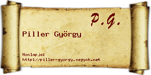 Piller György névjegykártya